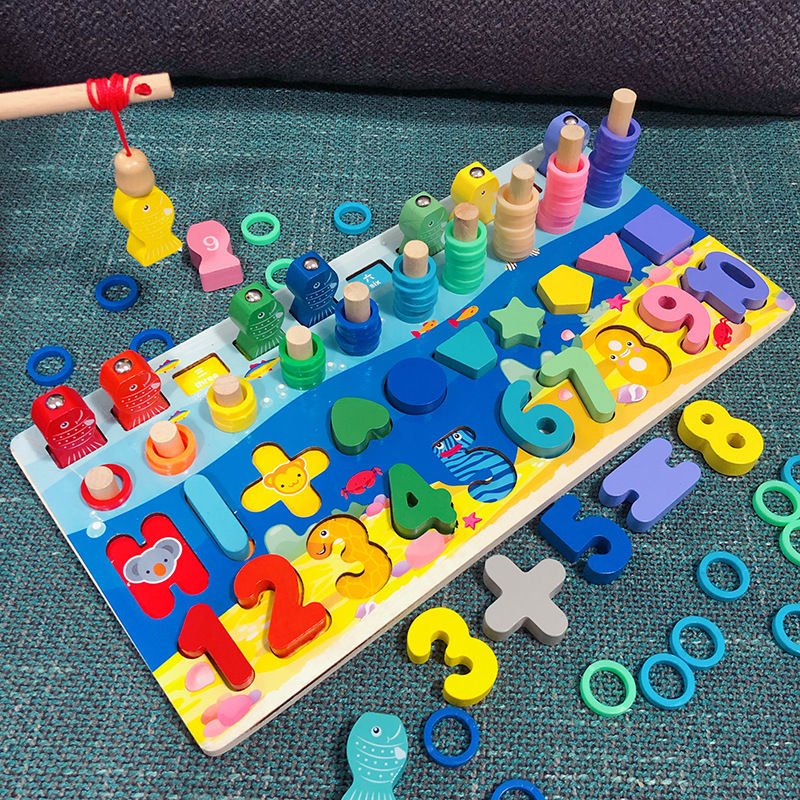 Brinquedo educativo 3D para crianças pré-escolar, em madeira, Montessori, ímãs