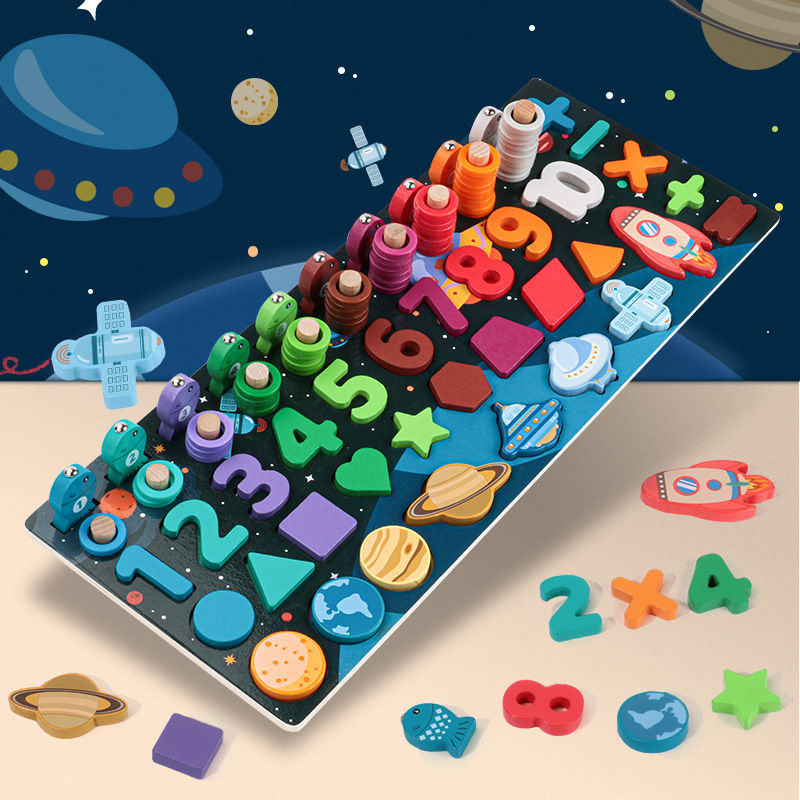 Brinquedo educativo 3D para crianças pré-escolar, em madeira, Montessori, ímãs