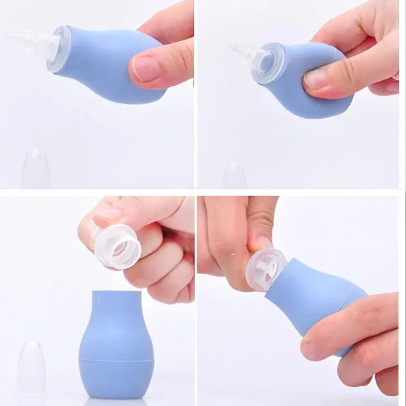 Aspirador nasal de silicone para bebês recém-nascidos, com sucção a vácuo.