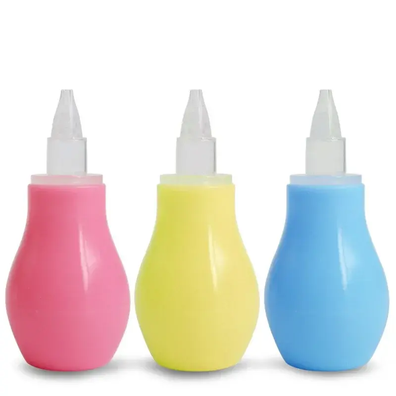Aspirador nasal de silicone para bebês recém-nascidos, com sucção a vácuo.