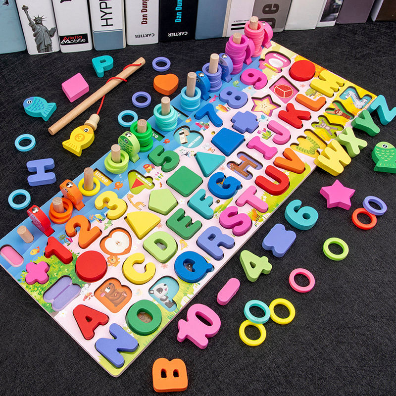 Brinquedo educativo 3D para crianças pré-escolar, em madeira, Montessori, ímãs