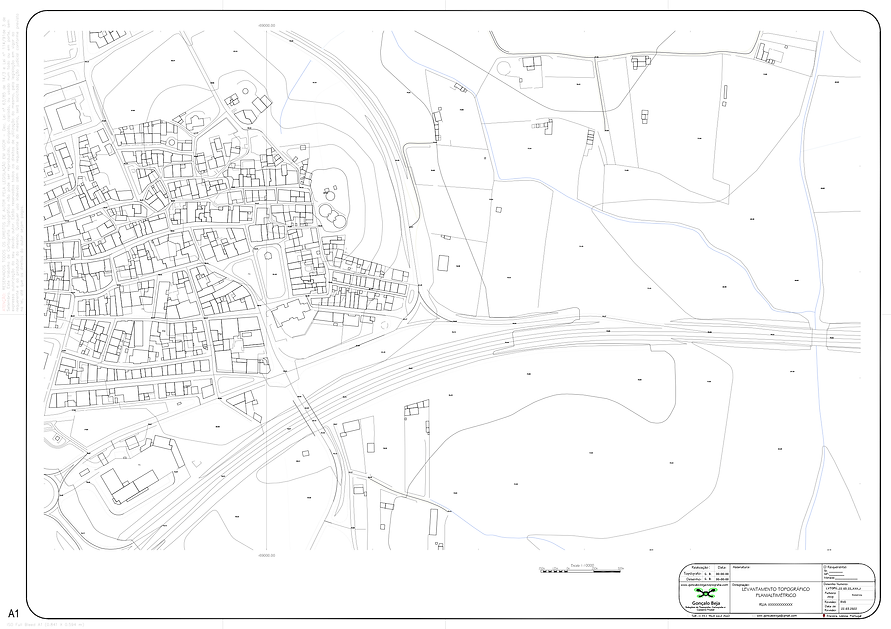 Levantamento Topo-Cartográfico de zonas Urbanas para estudos viários, planos de pormenor e urbanísticos.