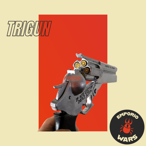 VISTA 2 DEL REVÓLVER, TRIGUN: LONG COLT CON NUEZ DESMONTABLE