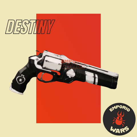 Cañón de mano Destiny: As de Pica (Ace of Spades), skin negra con blanco. 