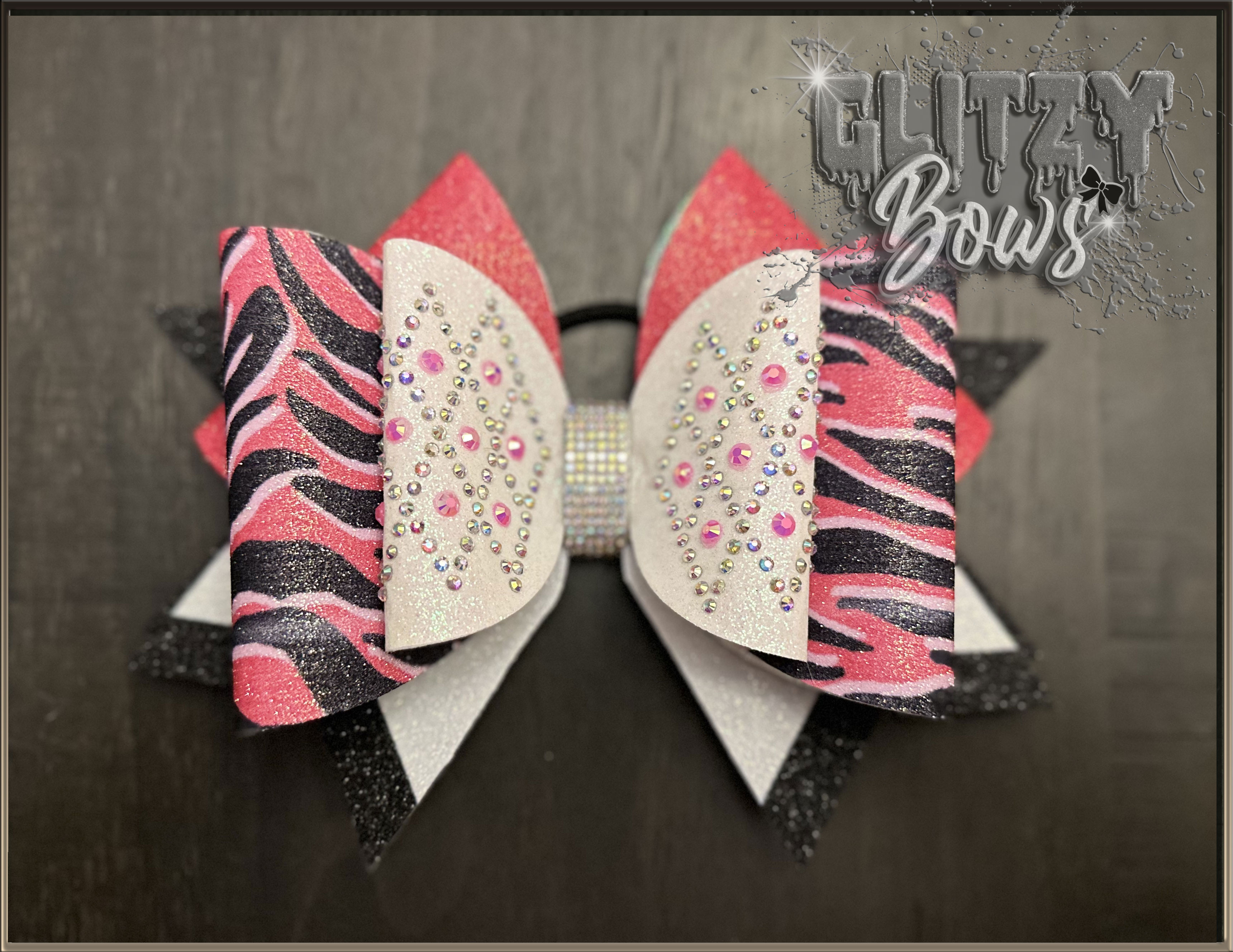Pink tiger Plaid with Pink Gems