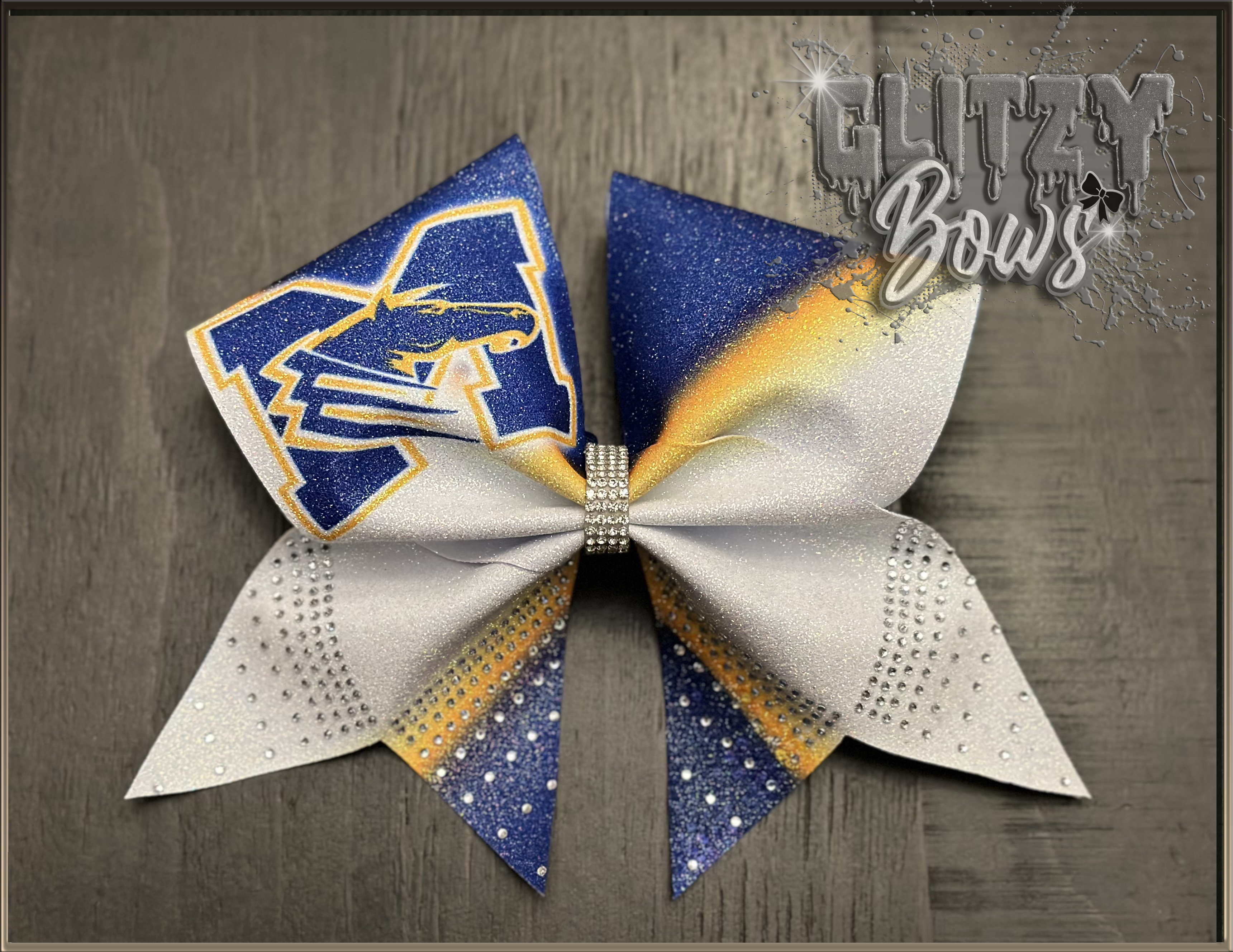 Custom Sublimation Bow With Rhinestones On tail