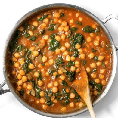 The Easiest Chickpea and Spinach Curry