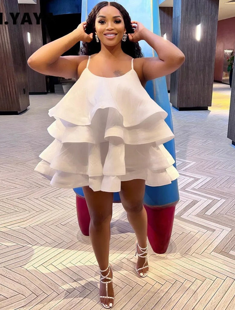 Miniatura: Sleeveless tiered big swing dress