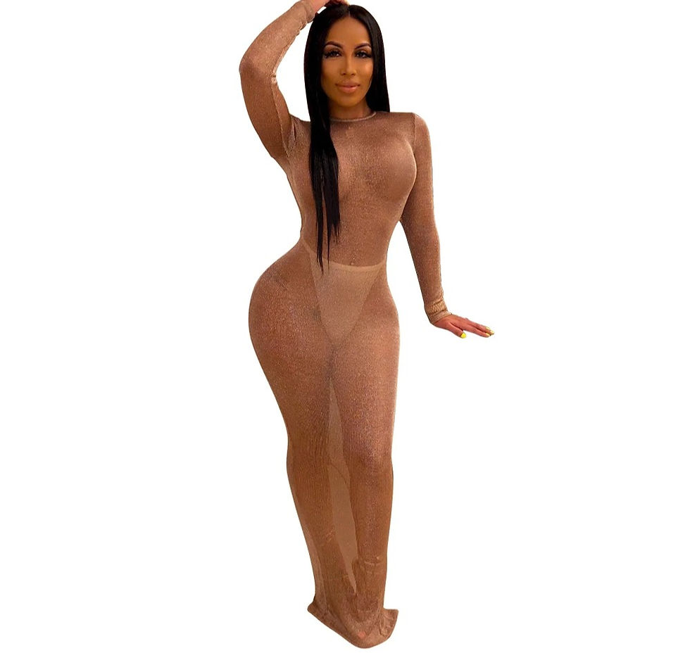 Miniatura: Long mesh maxi dress