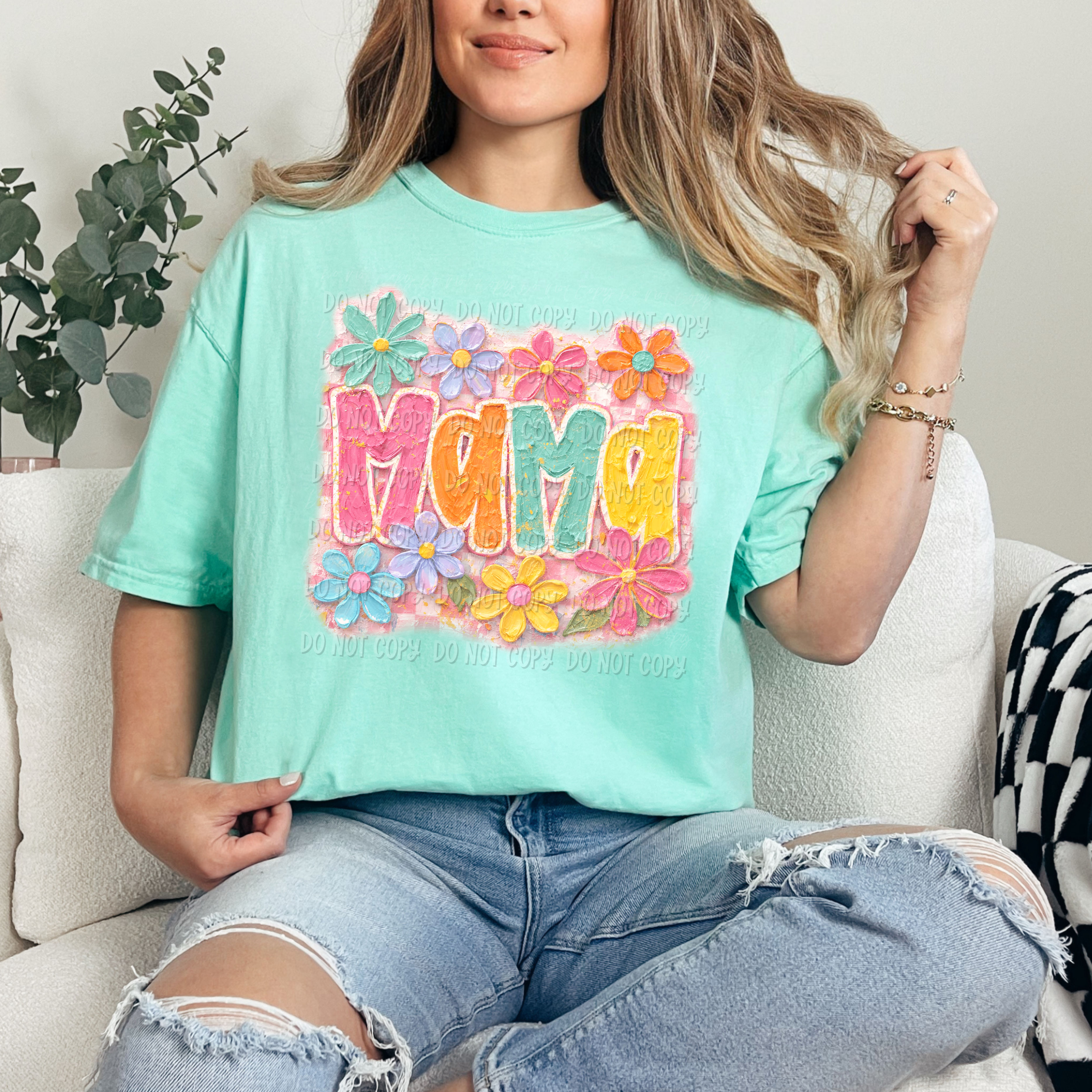 Mama Floral Paint Brush Strokes  