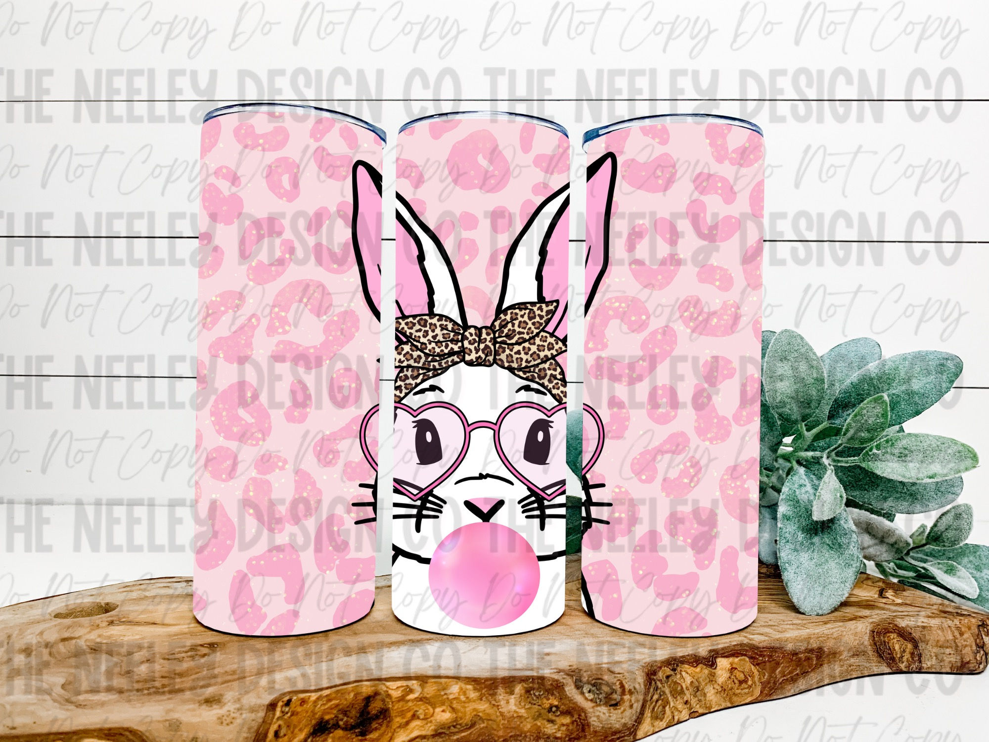 Bubblegum Bunny Leopard Tumbler