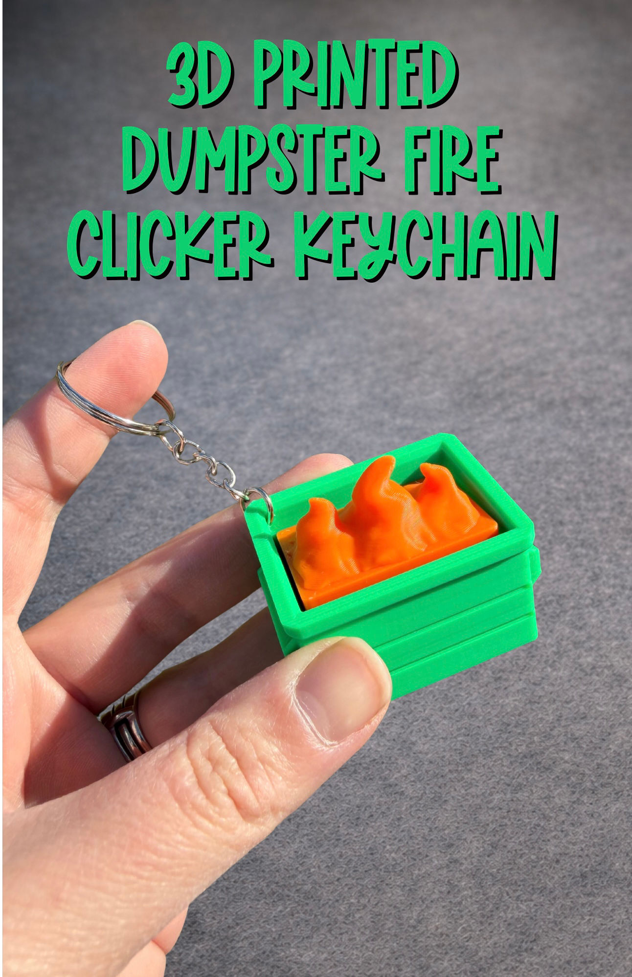 Dumpster Fire Clicker Keychain