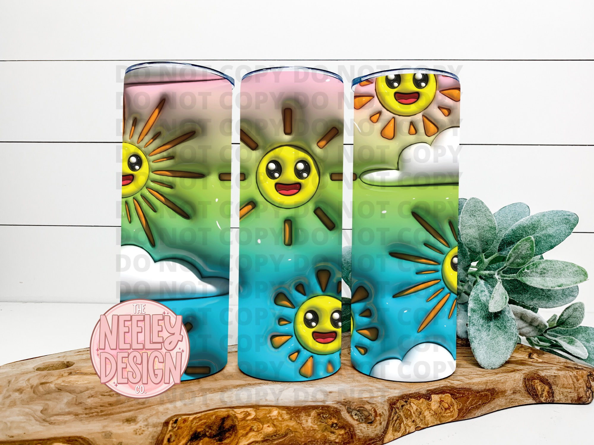 Happy Sun & Clouds 3D Tumbler 