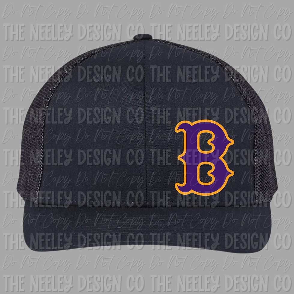 Thumbnail: Butler B Hat - Purple With Yellow Outline