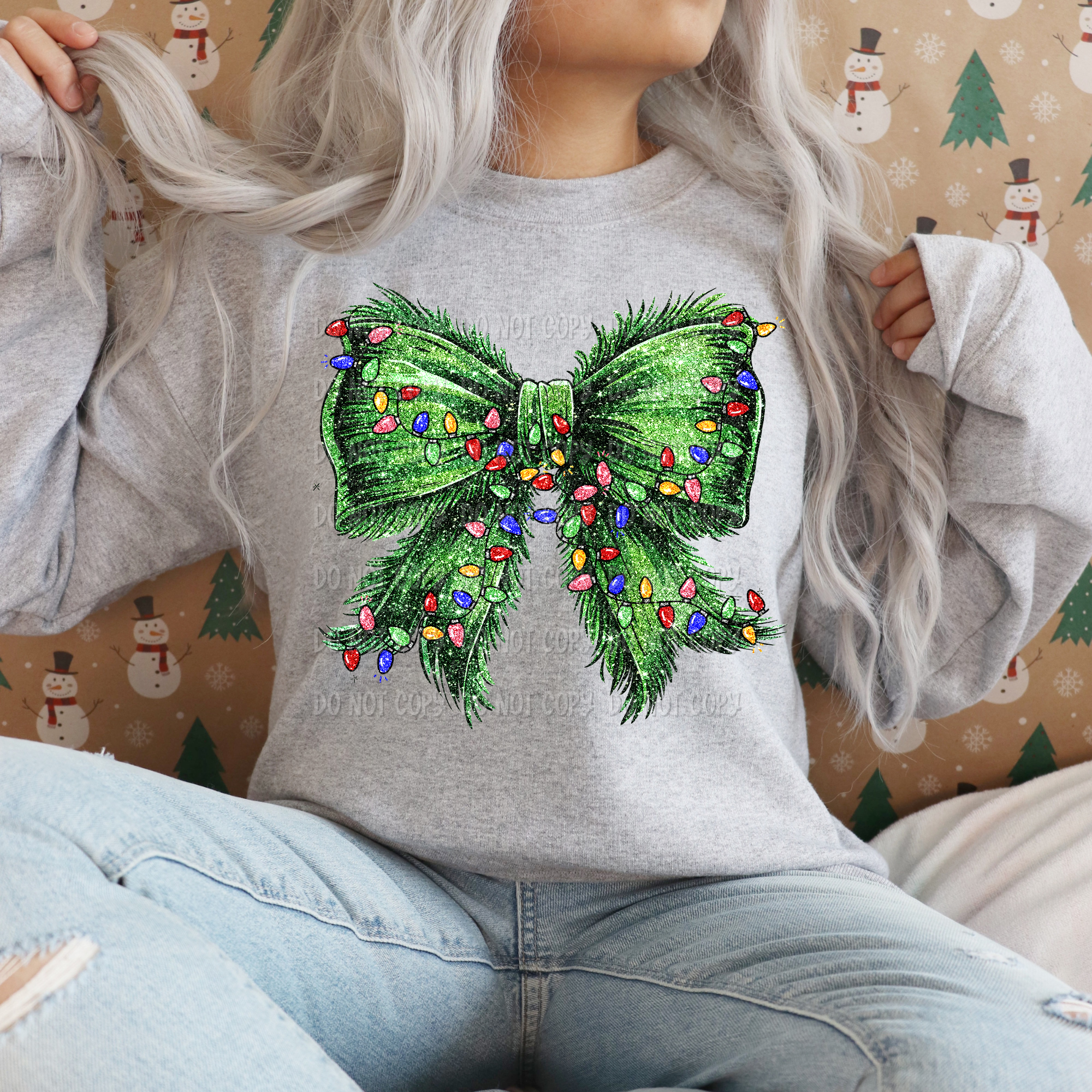 Grinch Christmas Light Bow