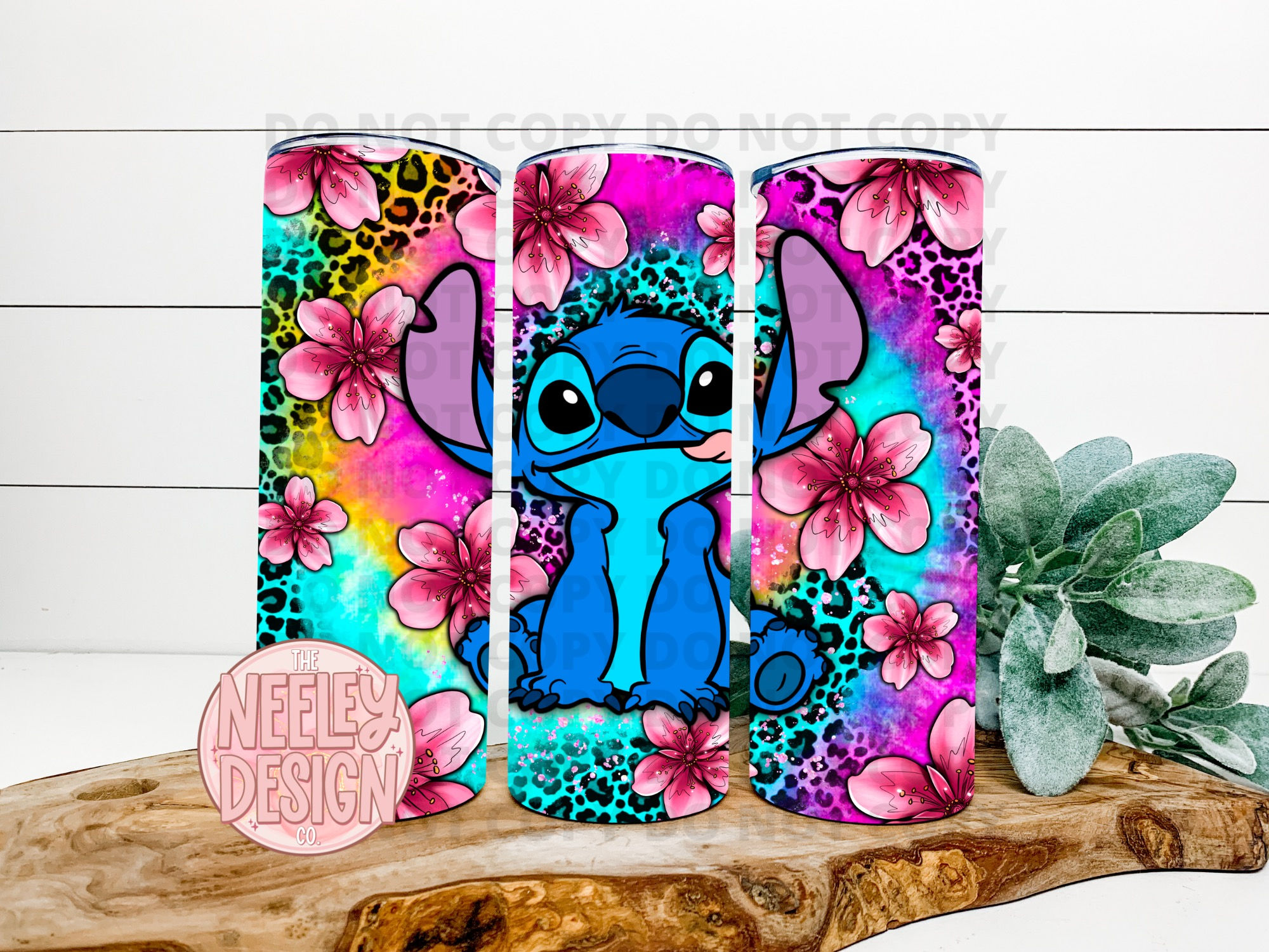 Leopard & Floral Stitch Tumbler