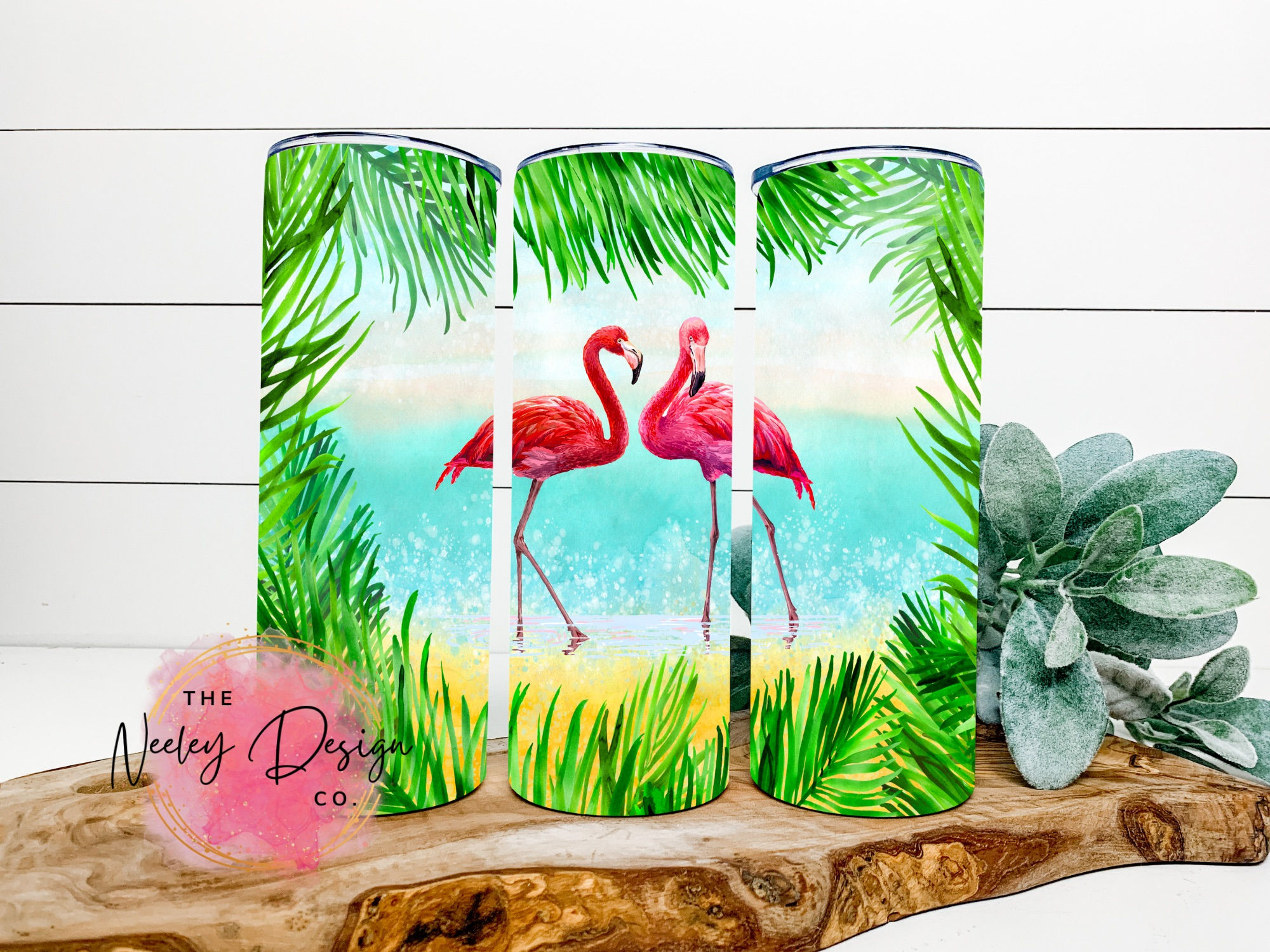 Summer Flamingo Stainless Steel Tumbler