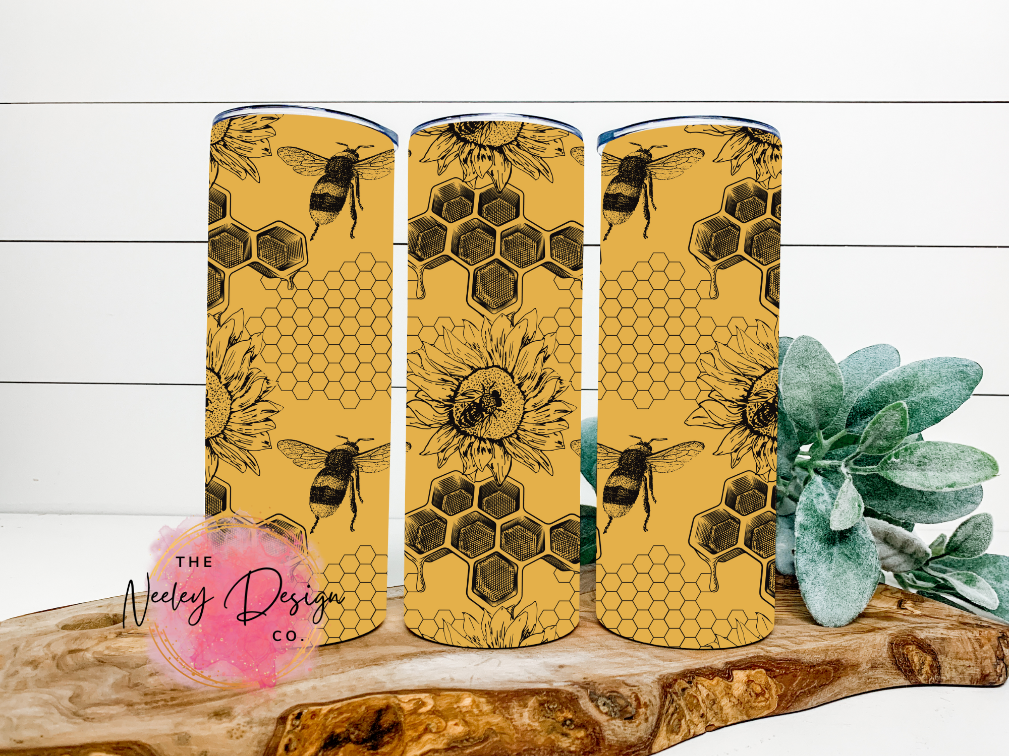 Bee Hive Floral Tumbler