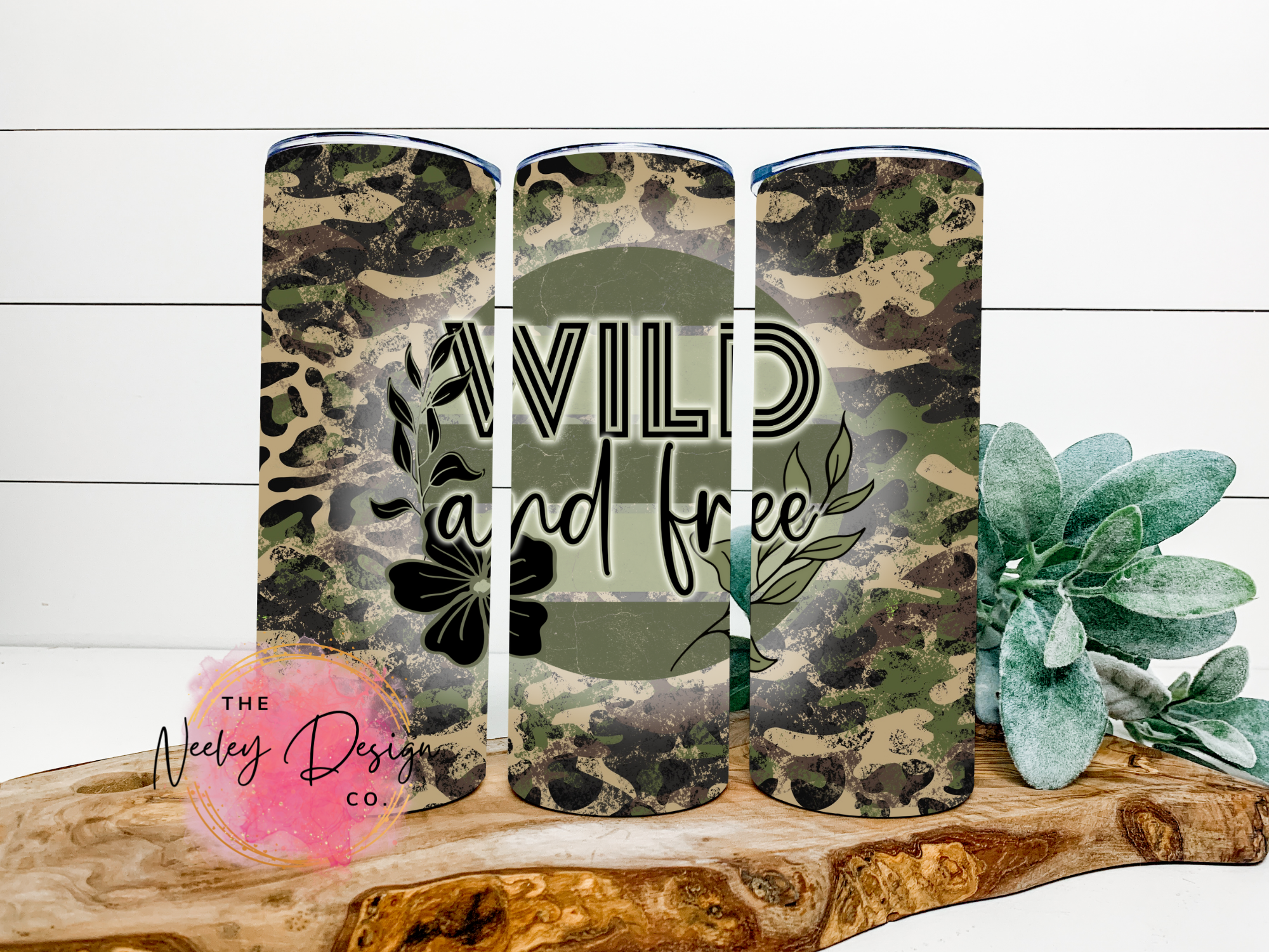 Wild and Free Leopard Camo Stainless Steel Tumbler