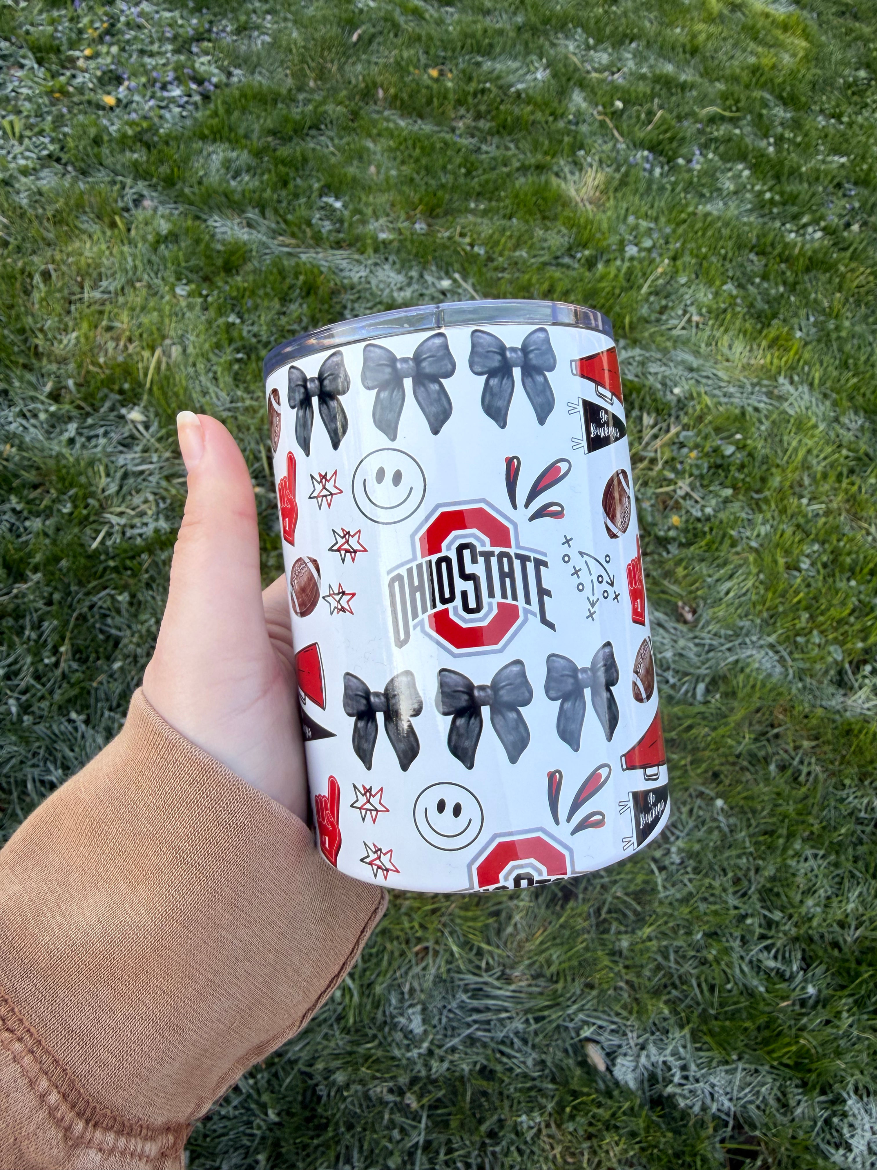 Buckeyes & Bows -- 12oz Low Ball Tumbler
