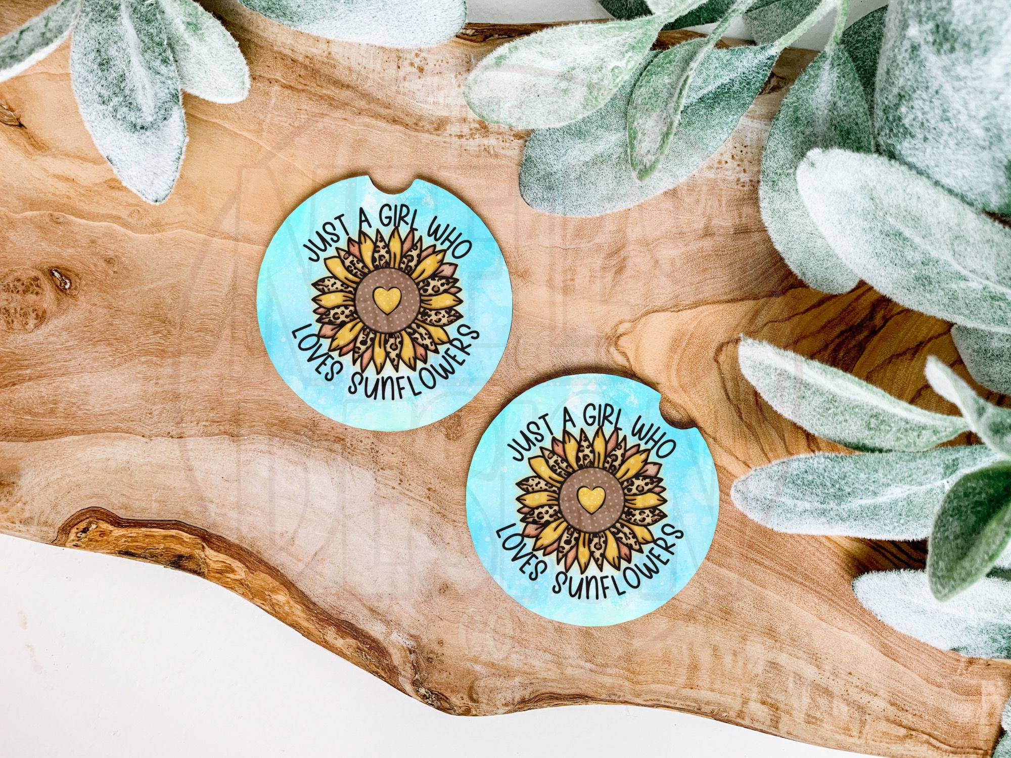 Just A Girl Who Loves Sunflowers Car Coaster