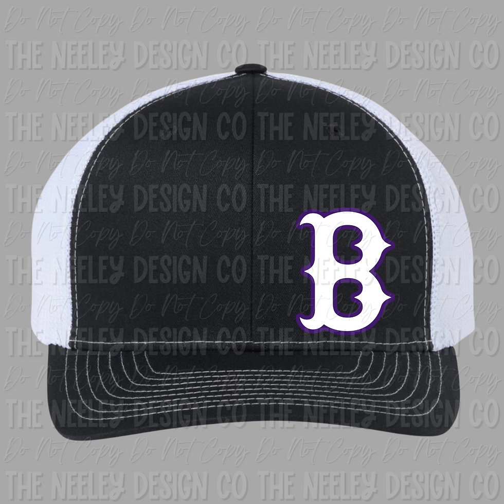 Thumbnail: Butler B Hat - White With Purple Outline