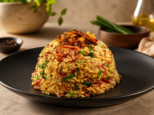 Crispy Ham Egg Fried Rice