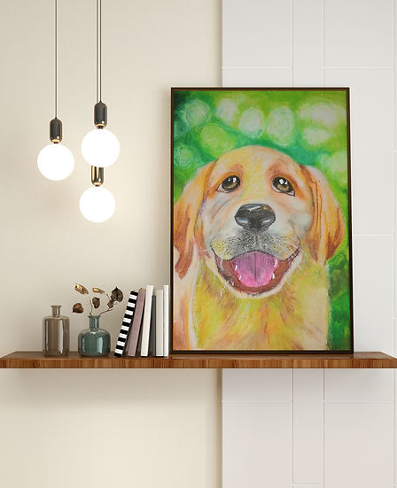 Oil pastel art of a dog by Miyuri Arts.jpg