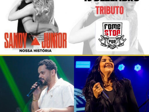 Mudança de Local: Tributo Sandy & Júnior será realizado agora no Fome Stop Pub com Simone Prado e Lucas Soares