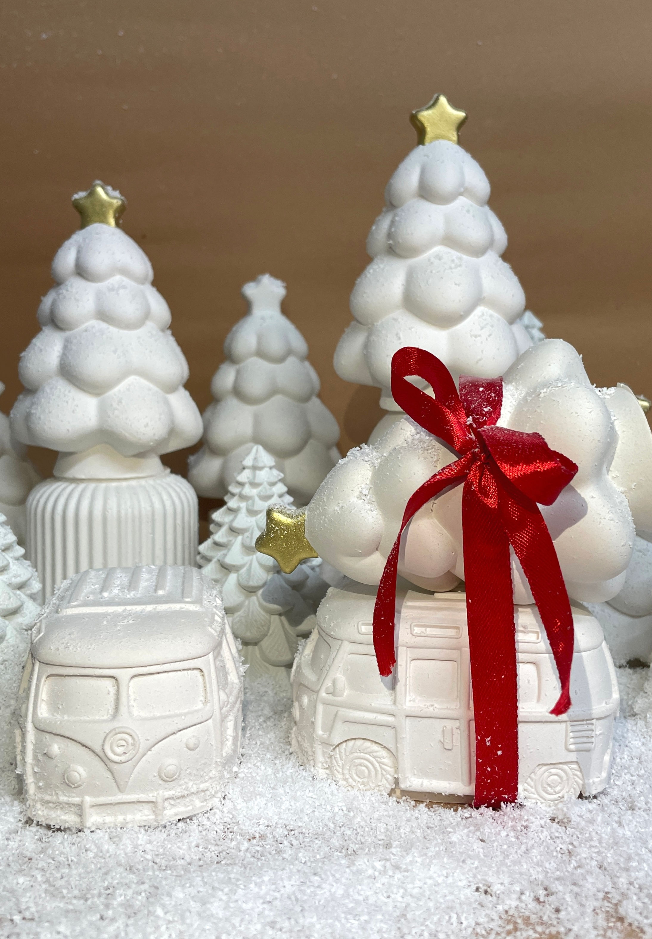 Vintage Van Carrying a Christmas Tree
