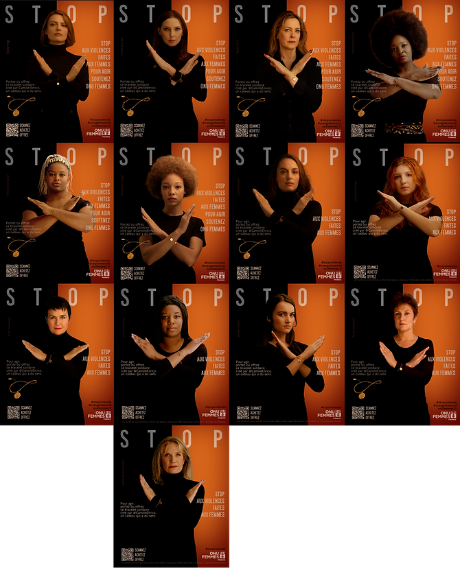 Toutes les égéries photographiées par Xavier Pujade-Lauraine pour la campagnes ONU FEMME contre les violences faites aux femmes