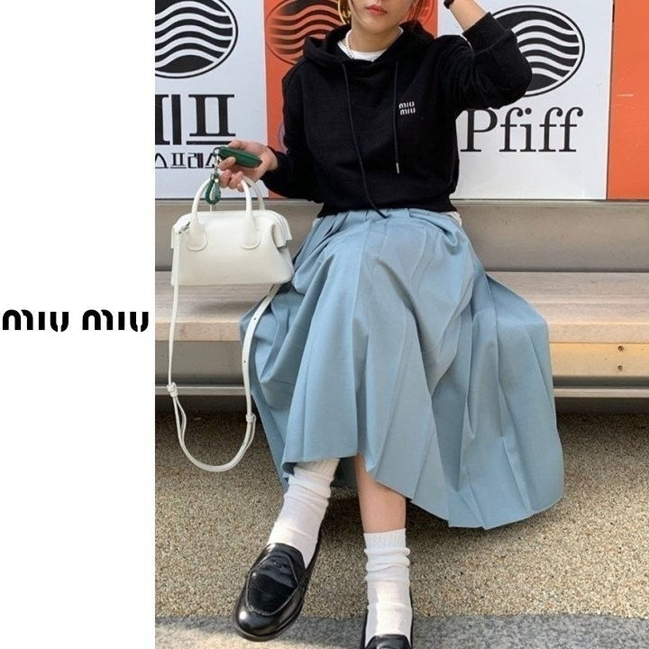 섬네일: 미우미우 자수 로고 베이직 기모후드(기모)