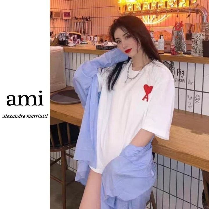 섬네일: 아미 모노컬러 빅하트 반팔티