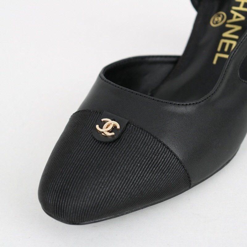 섬네일: [230-250]샤넬 금장 스트랩 슬링백 펌프스