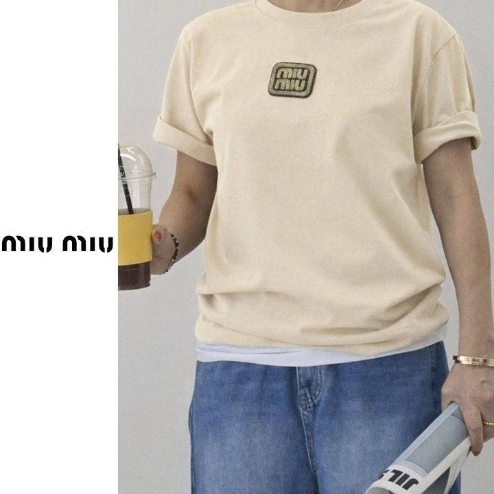 섬네일: 미우미우 금사패치 반팔티