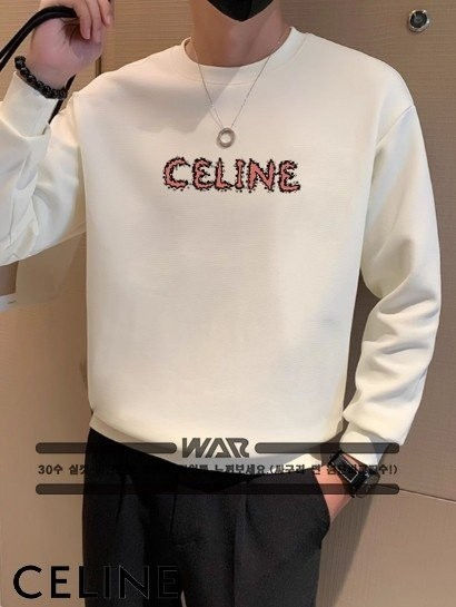 셀린느 비쥬라인 포인트 레터링 밍크양 기모 티셔츠