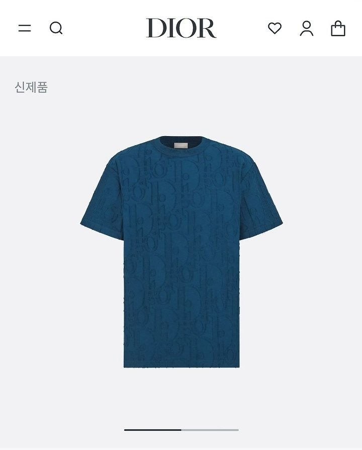 섬네일: 디올 홀마크 오블리크 반팔티셔츠 - 수입