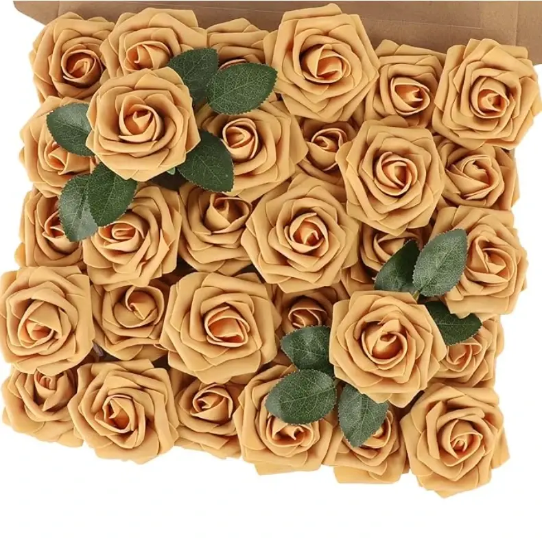 Miniatura: 10~100pcs Rose Artificial Flowers Foam Fake Roses Wedding Bouquets Centerpieces