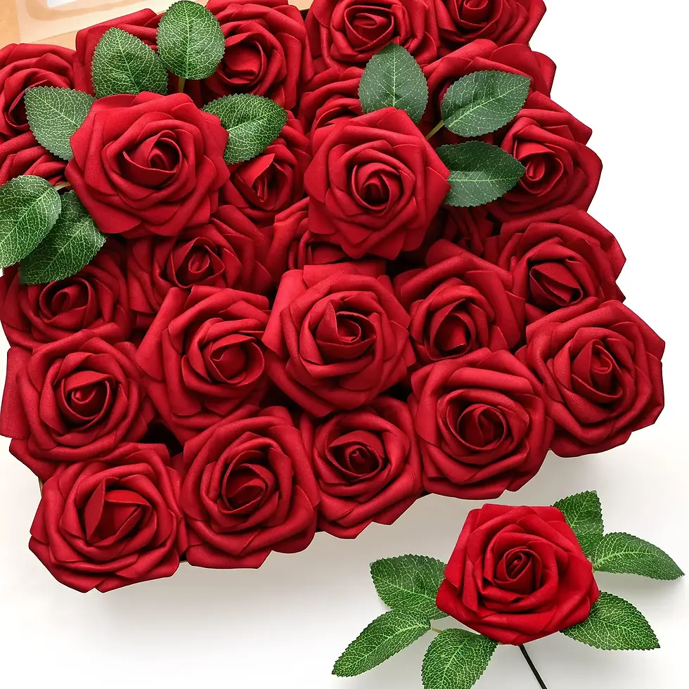 Miniatura: 10~100pcs Rose Artificial Flowers Foam Fake Roses Wedding Bouquets Centerpieces