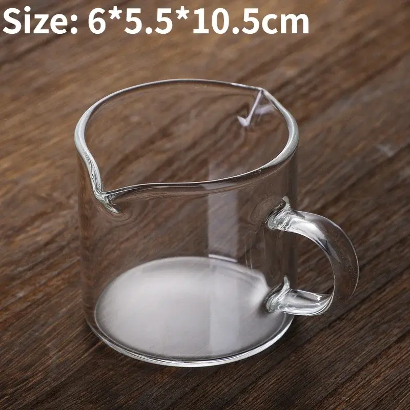 Miniaturbild: 50/75/100ML Espresso Glass Cup Wooden Handle Measuring Cup Milk Latte Jug Coffee