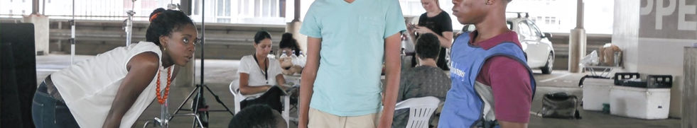 Nathan Rice, John Hlongwane, Ayanda Seoka and Cabo Zikhali filming Faulty