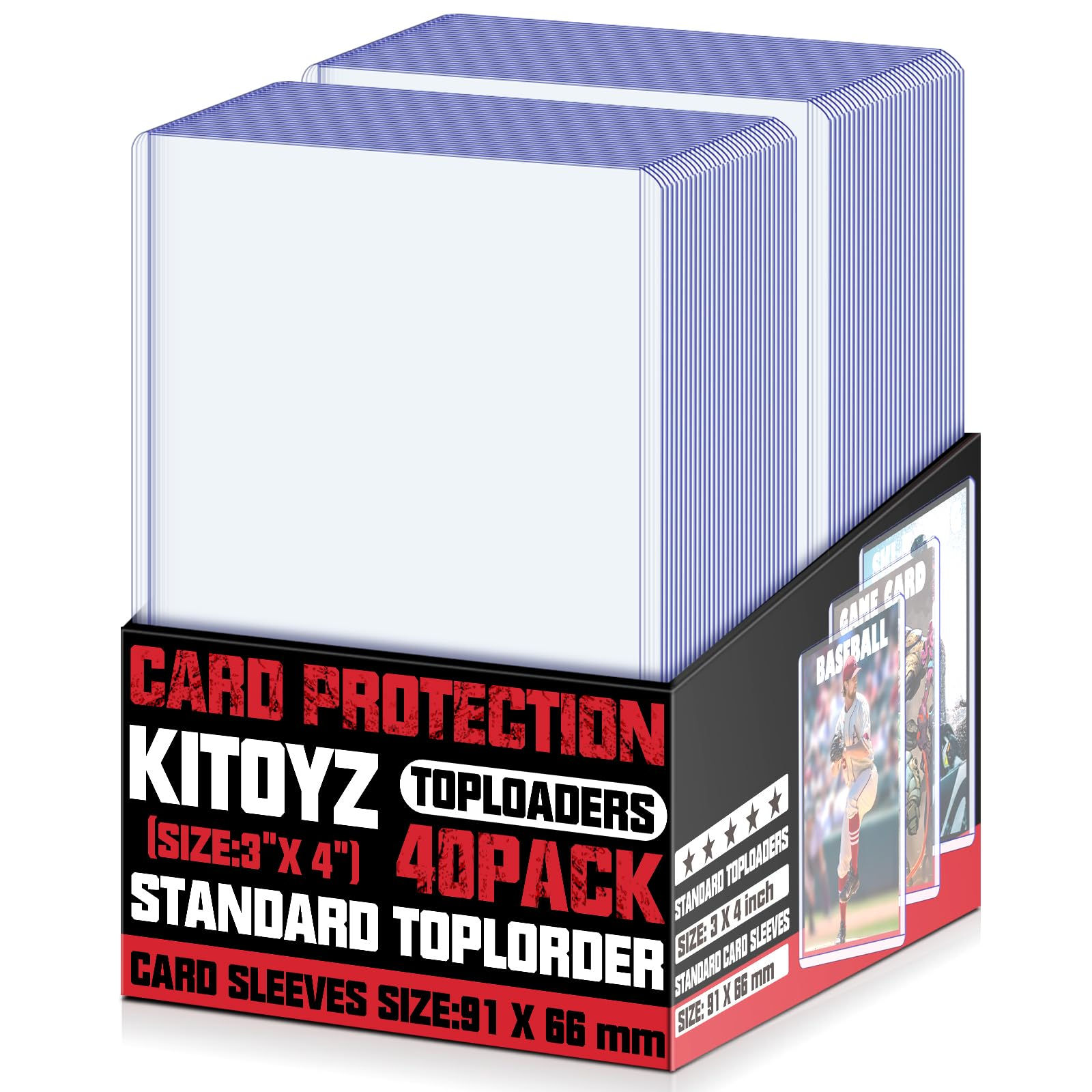 40 Count Top Loaders Card Sleeves for Trading Cards Toploaders Baseball Card Pro