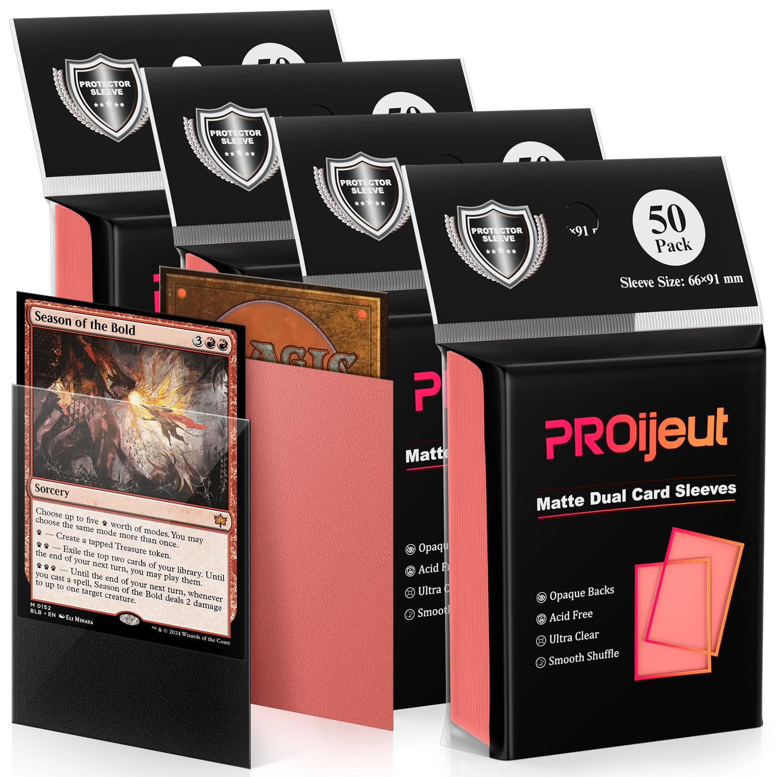 200 Pack Card Sleeves Matte Dual Trading Card Sleeves with Opaque Back & Smooth