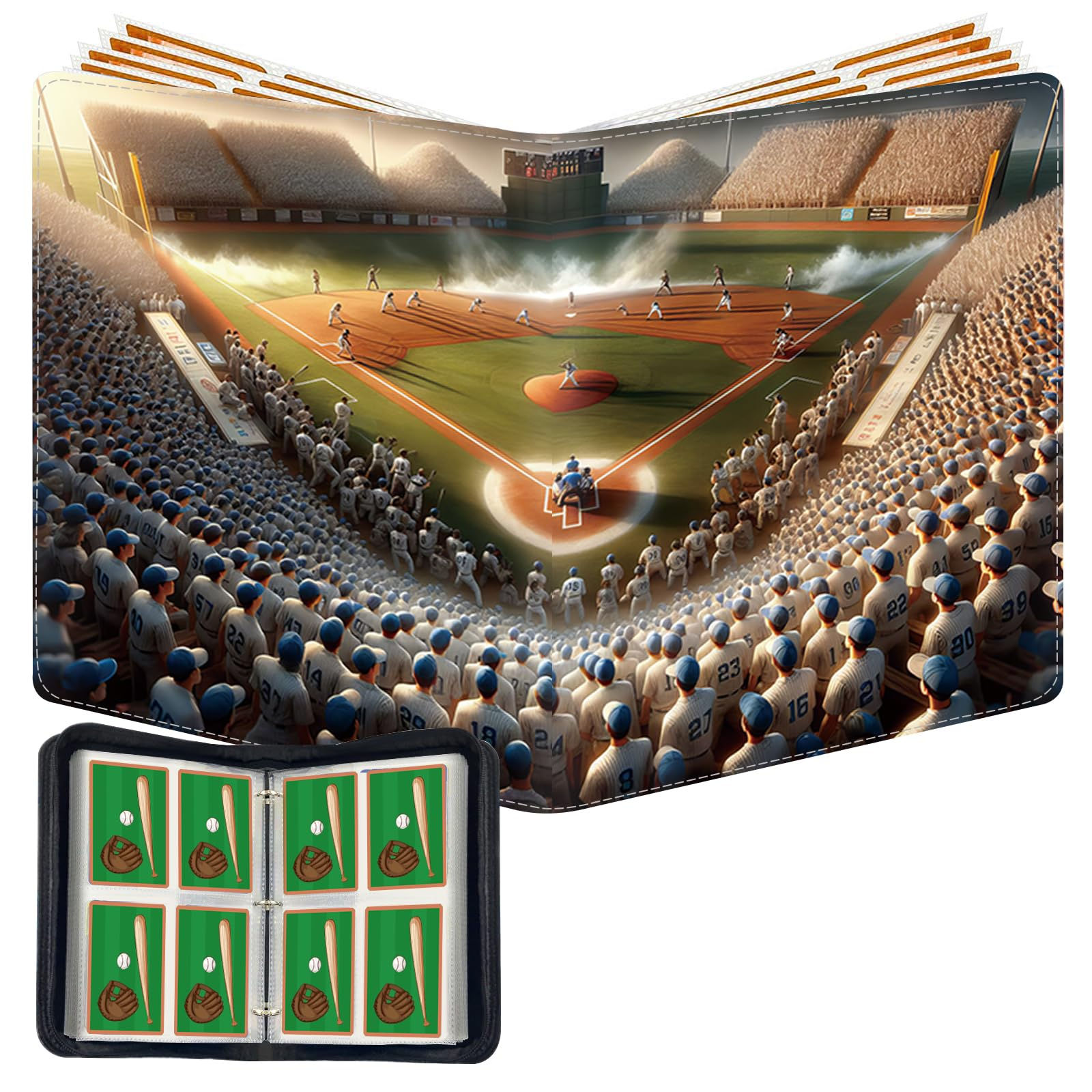 Baseball Card Binder4-Pocket Cards HolderTrading Card Binder Fits 400 Cards With