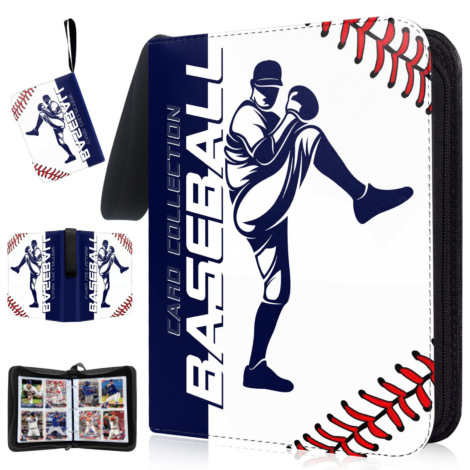 COARVXA 400 Cards Baseball Card Binder4 Pocket with 400 Cards Trading Card Album