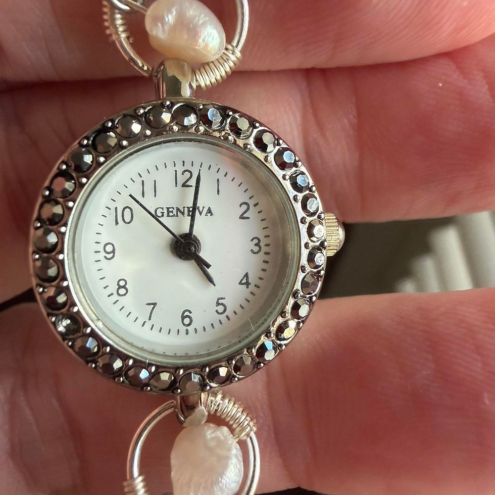 Thumbnail: Watch Necklace with pearls