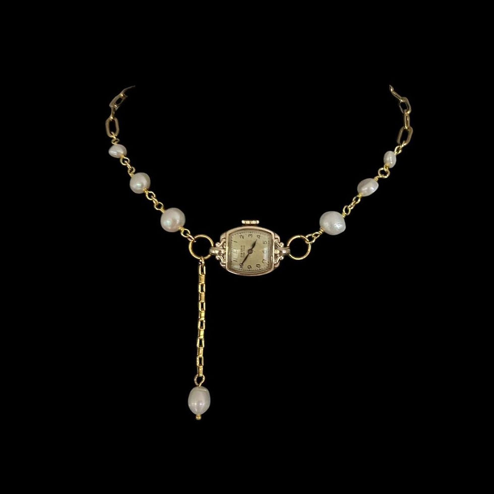 섬네일: Vintage Reworked Gruen Watch Choker 
