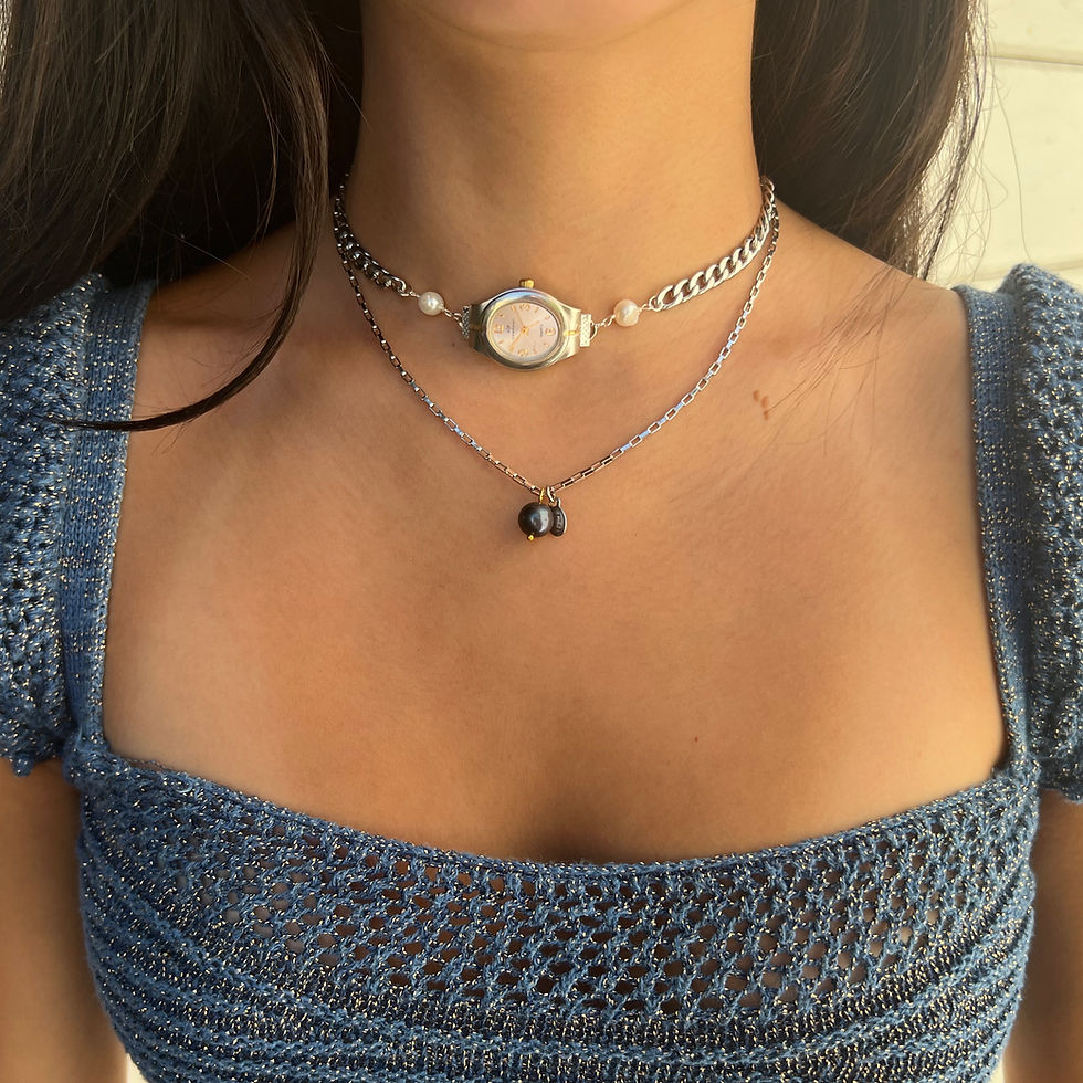 Thumbnail: Vintage Reworked Watch Necklace 