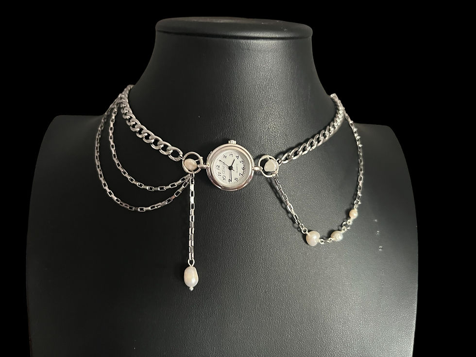 Miniatura: Watch Necklace with pearls