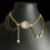Thumbnail: Watch Necklace with pearls in gold 